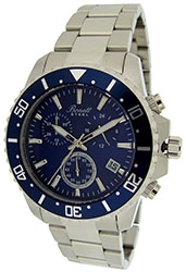 Bonett herre stål chronograph m/ blå urskive